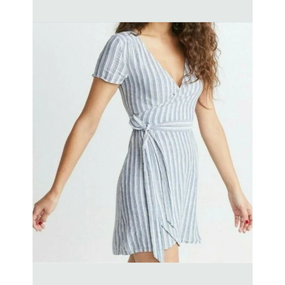 Marine Layer Frances Womens Wrap Dress Size S Blue Stripe Preppy Beach Cruise